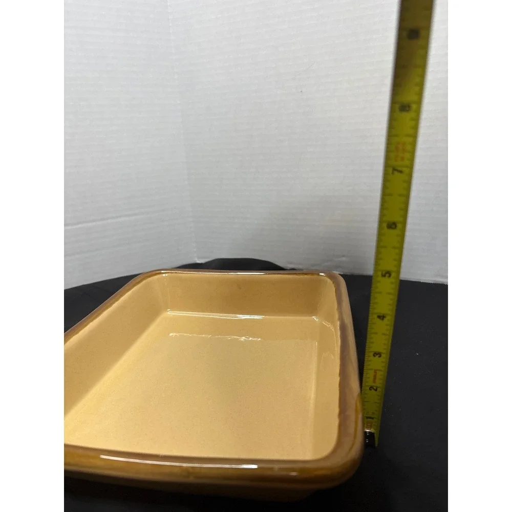 TG Green Granville England Ceramic Small Baking‎ Dish Tan Brown Edge Vintage